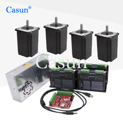 سعر جيد Casun 2 Phase Nema 23 hybrid stepper motor 60x60x100mm 4N.m high torque 4.0A with 4 axis / 3axis  for CNC for Engraving machine متصل
